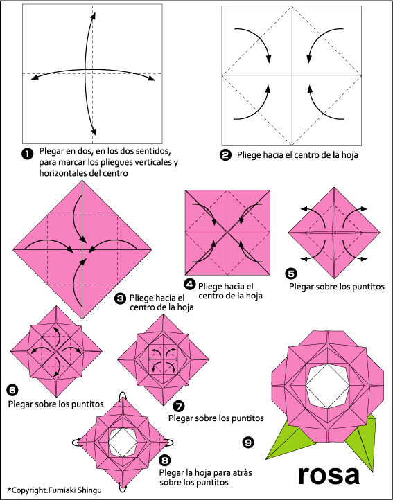 Como hacer una rosa en papiroflexia paso a paso - Imagui Como hacer una rosa en papiroflexia paso a paso - Imagui