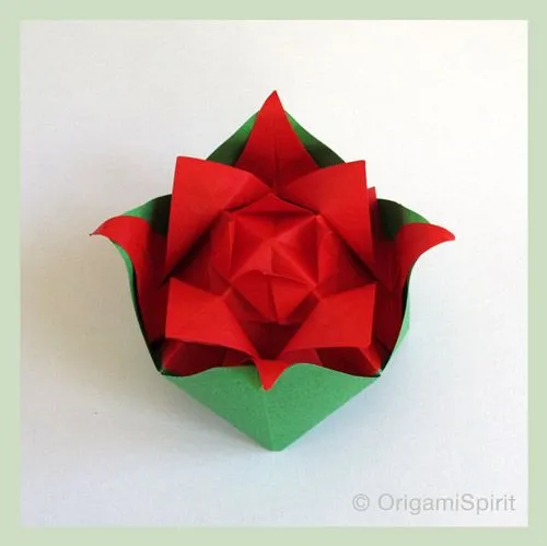 Rosa en origami -Pasos para hacer una rosa de papel -Video Rosa en origami -Pasos para hacer una rosa de papel -Video