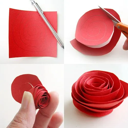 Paso a paso para hacer rosas de papel - Guía de MANUALIDADES Paso a paso para hacer rosas de papel - Guía de MANUALIDADES