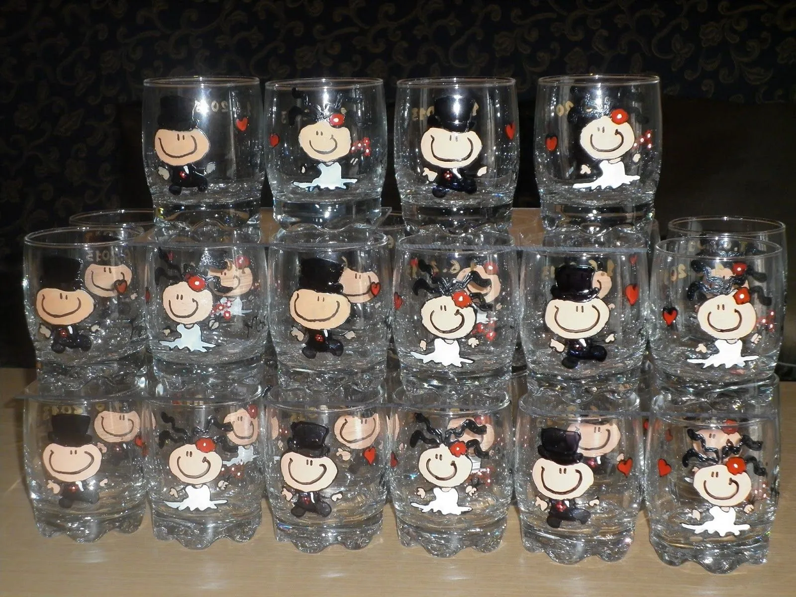 La Rosa Plateada: VASOS PINTADOS PARA BODA