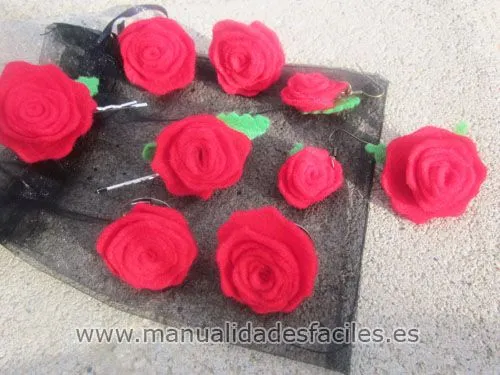 Rosas de fieltro paso a paso - Imagui