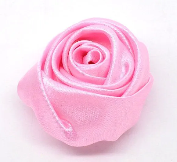 Rosa de raso de novia flores apliques para Scrapbooking 50 mm ...