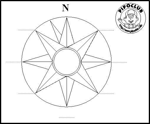 Rosa de los vientos para colorear - Imagui