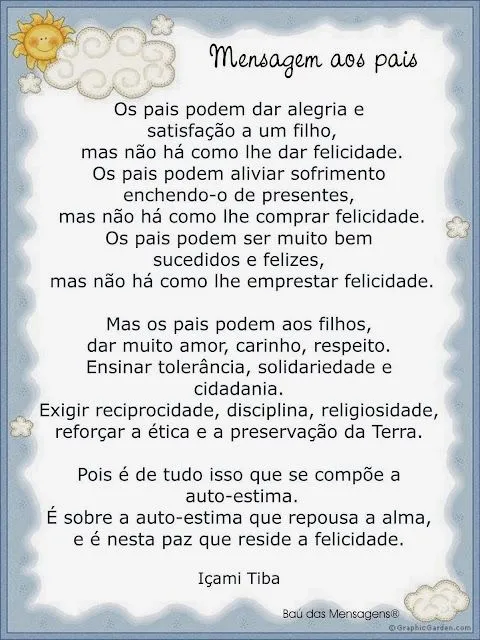 Rosangela.Aprendizagem: Pais - Parceria Preciosa