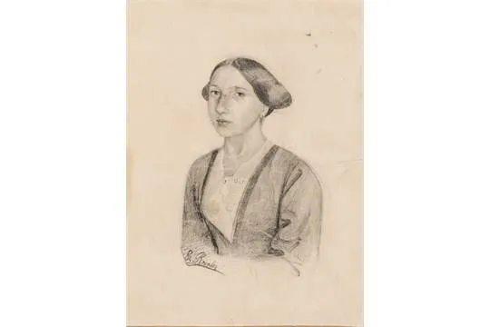 ROSALES, EDUARDO (1836 - 1873). "Retrato de dama". Dibujo a lápiz ... ROSALES, EDUARDO (1836 - 1873). "Retrato de dama". Dibujo a lápiz ...