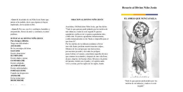 Rosario del divino niño - Imagui