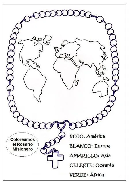 El Rosario Misionero para colorear | Catequesis para Niños | Pinterest El Rosario Misionero para colorear | Catequesis para Niños | Pinterest