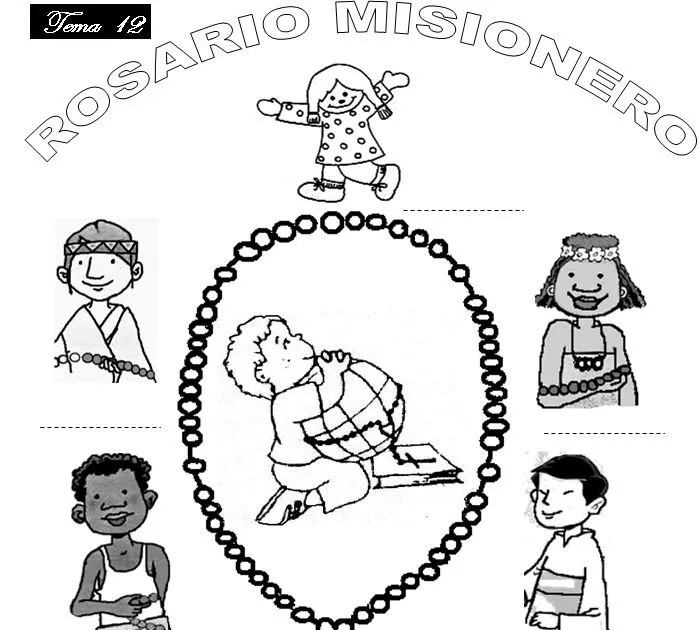 Rosario Misionero: Láminas para colorear mientras aprenden Rosario Misionero: Láminas para colorear mientras aprenden