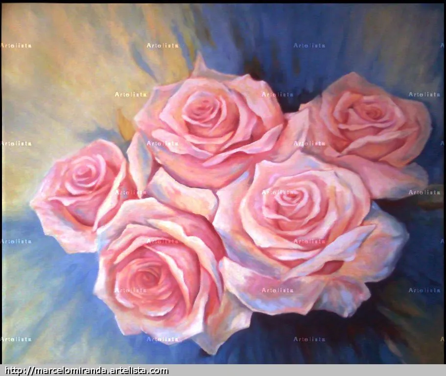 Rosas en amarillo-azul Marcelo Miranda Parada - Artelista. Rosas en amarillo-azul Marcelo Miranda Parada - Artelista.