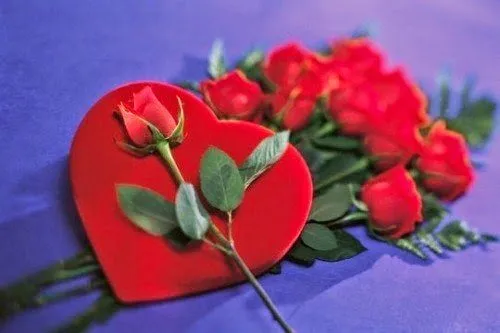 rosas con corazones romanticos -hermosos - tiernos y lindos ...