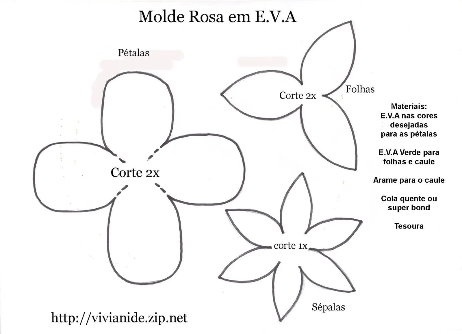 Moldes de rosas en foami - Imagui