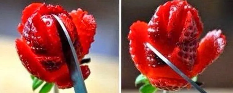 Cómo hacer rosas con fresas ~ Mimundomanual Cómo hacer rosas con fresas ~ Mimundomanual