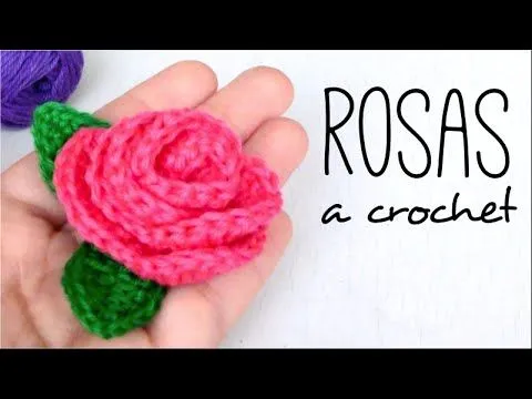 ROSAS con HOJAS a Crochet | How to crochet a ROSE (with leaves ...