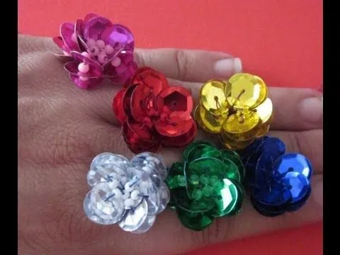 ROSAS CON LENTEJUELAS Y BOLITAS - YouTube