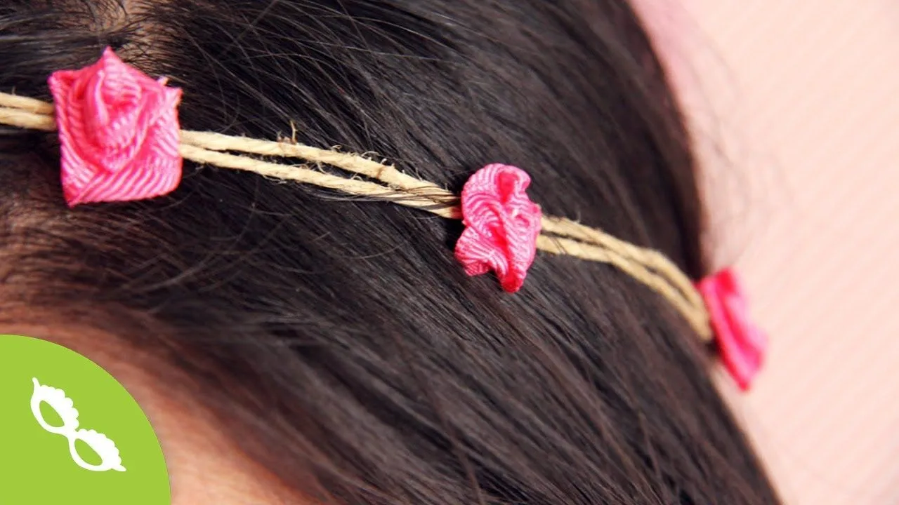 Como hacer Rosas de Liston: diadema hippie