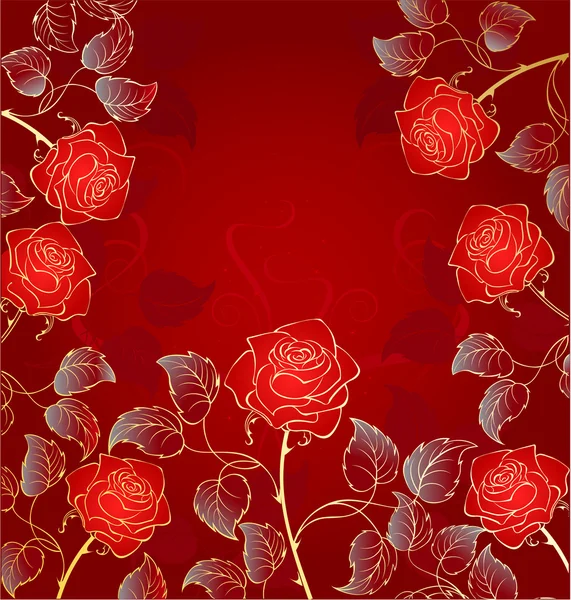 Rosas de oro rojas — Vector stock © blackmoon979 #46246627