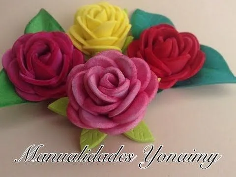 ROSAS PEQUEÑAS DE FOAMY O GOMA EVA.- SMALL FOAM ROSES. - YouTube