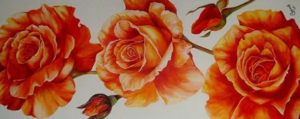 ROSAS PINTADAS CON ACRILICOS SOBRE TELA.....1.30x0.50 (Carmela ...