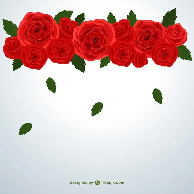 Rosas rojas y las hojas que caen | Descargar Vectores gratis Rosas rojas y las hojas que caen | Descargar Vectores gratis