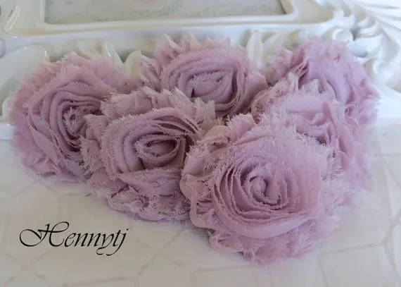 Set de 6 Shabby deshilachada Vintage Mira gasa flores por Hennytj