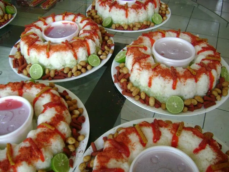 Rosca botanera.... jícama,cacahuates,churritos,chamoy,chile y ...