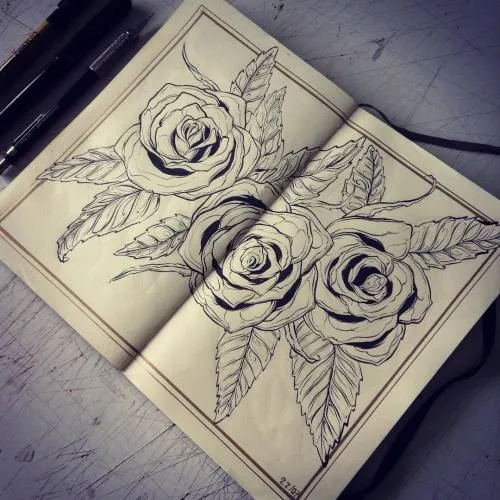 Roses on Moleskine #moleskinearts #Moleskine... | Diego Andrade ...