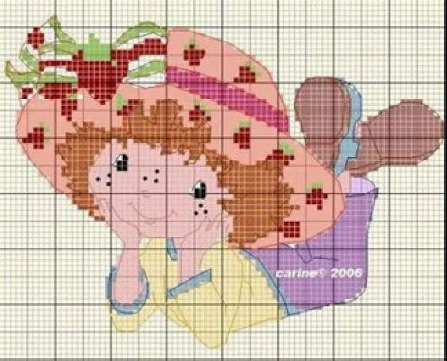 Esquemas de rosita fresita en punto cruz - Imagui