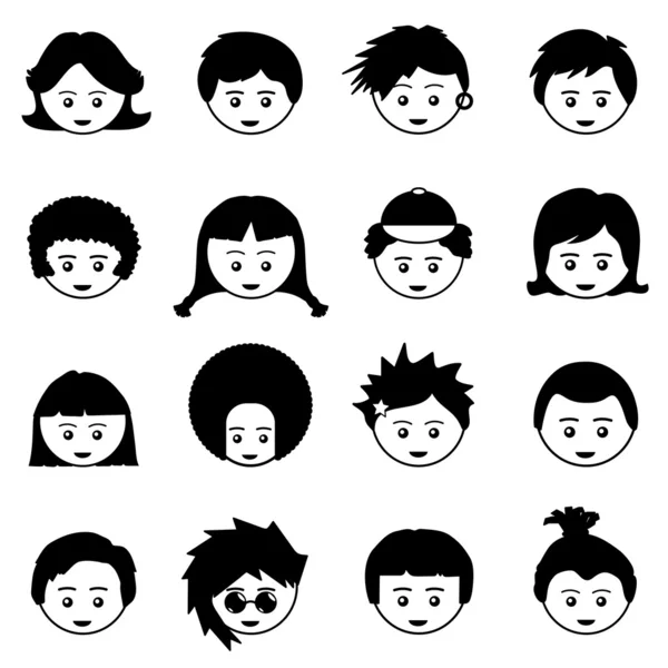 rostros de niños — Vector stock © mattasbestos #5532252