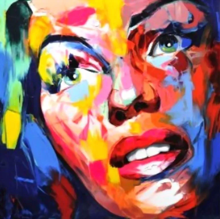 Rostros con Pintura Abstracta, Francoise Nielly (Francia ... Rostros con Pintura Abstracta, Francoise Nielly (Francia ...