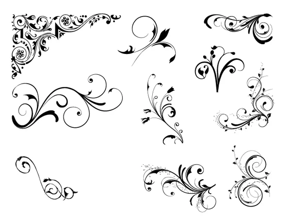 Roundup of Free Vintage Ornament & Floral Vectors