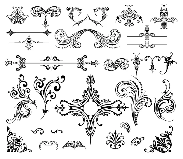 Roundup of Free Vintage Ornament & Floral Vectors