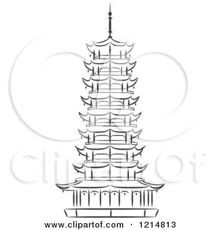 Royalty-Free (RF) Pagoda Clipart, Illustrations, Vector Graphics #1