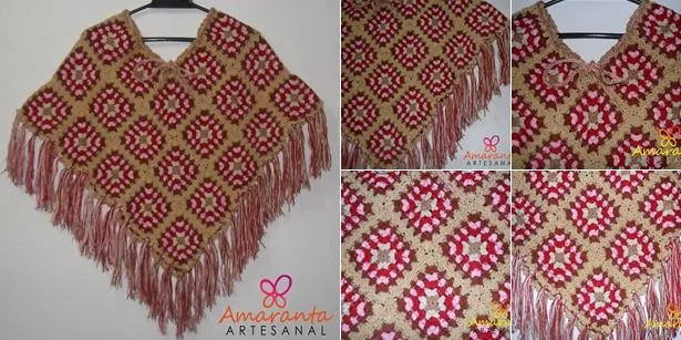 Ruana / Chal de Carpetitas Crochet | Amaranta Artesanal Ruana / Chal de Carpetitas Crochet | Amaranta Artesanal