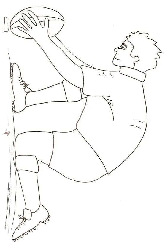 Rugby : coloriage d'un joueur de rugby plaçant le ballon Rugby : coloriage d'un joueur de rugby plaçant le ballon