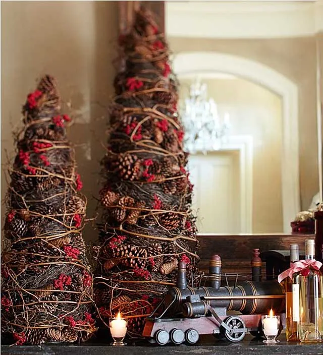 Rustik chateaux: 7 arboles de navidad "mini" para tu recibidor