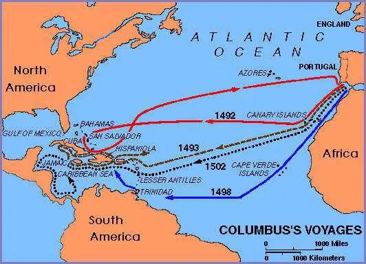 Los 4 viajes de cristobal colon mapa - Imagui Los 4 viajes de cristobal colon mapa - Imagui