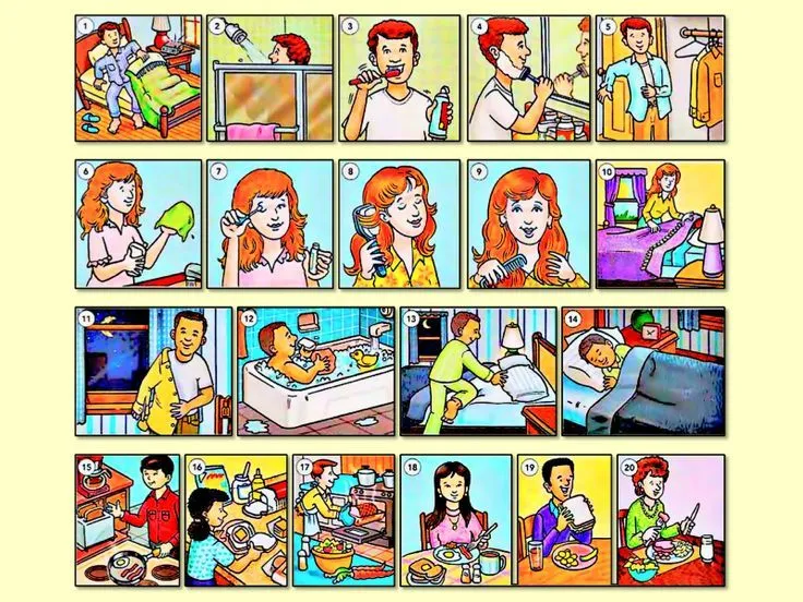 Las rutinas diarias en inglés y español - Imagui Las rutinas diarias en inglés y español - Imagui