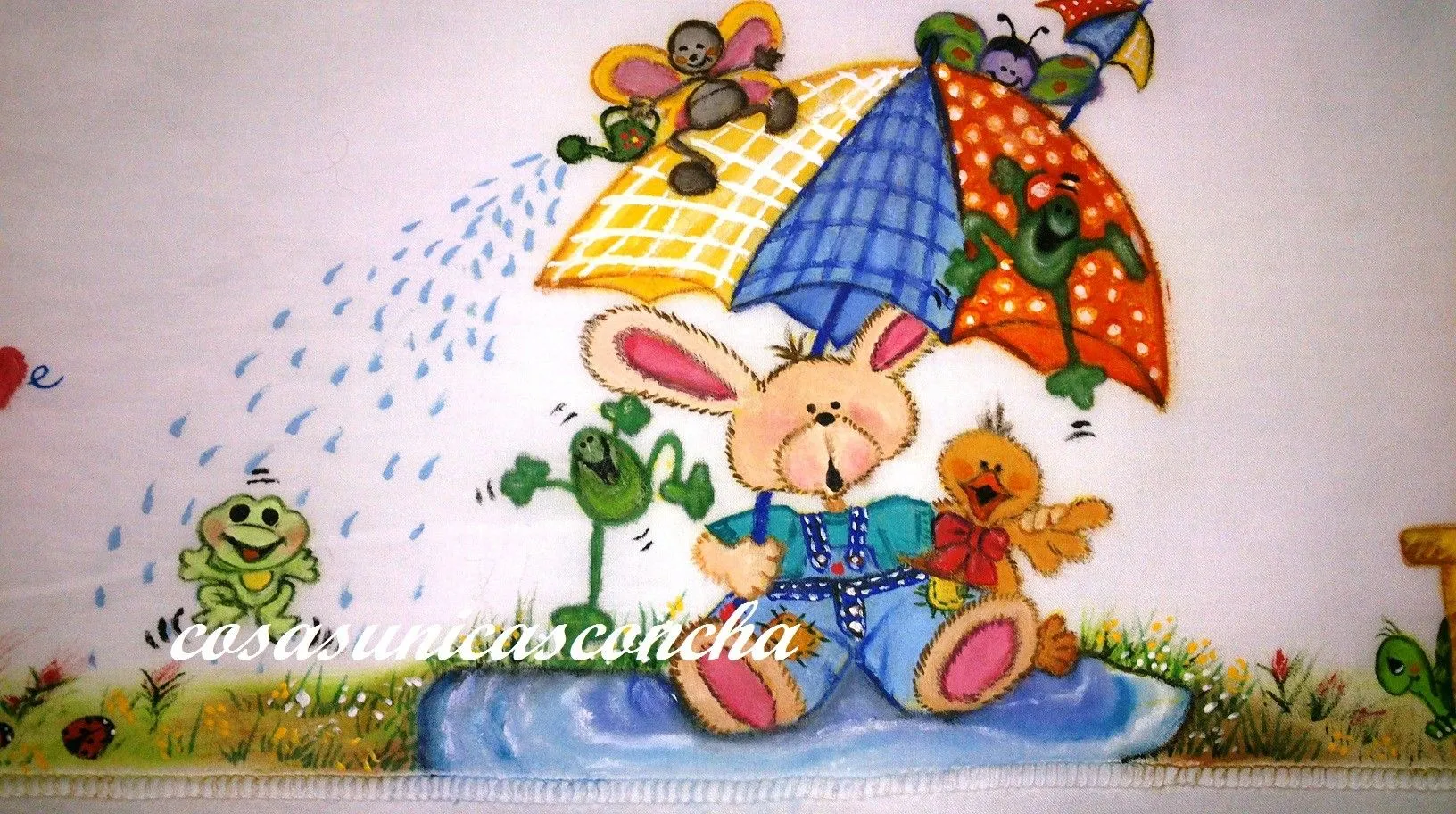 Sabana pintada a mano y personalizada | Cosas Únicas Concha Sabana pintada a mano y personalizada | Cosas Únicas Concha