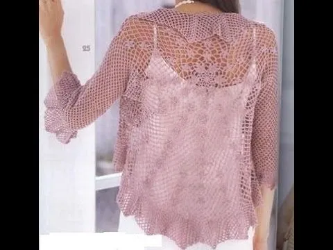 Saco Circular Japones Calado a Crochet - YouTube Saco Circular Japones Calado a Crochet - YouTube