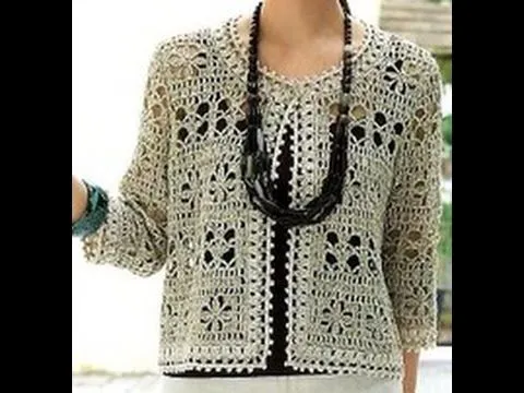Saco Gris Calado a Crochet - YouTube
