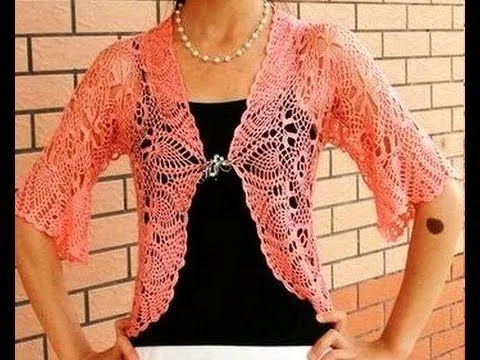 Saco Rosa Motivos Calados a Crochet - YouTube Saco Rosa Motivos Calados a Crochet - YouTube