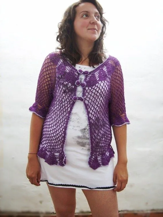 Saco tejido al crochet saco ganchillo bolero por TejidosCirculos Saco tejido al crochet saco ganchillo bolero por TejidosCirculos