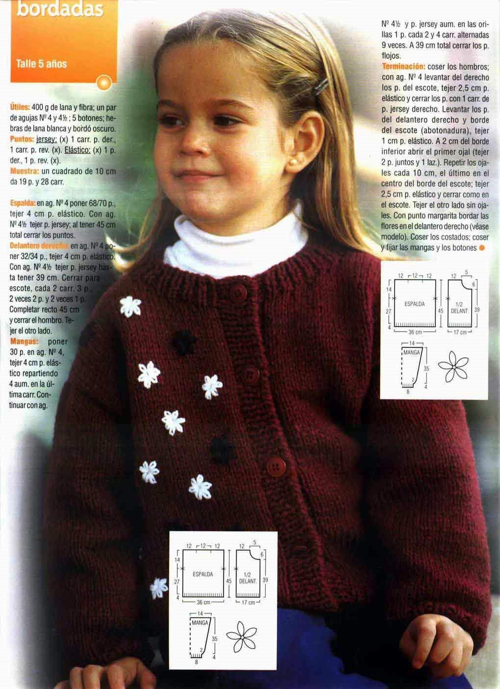 Sacos para niña tejidos en dos agujas - Imagui
