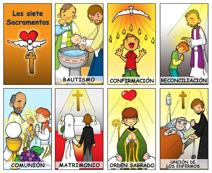 Los Sacramentos para colorear | Pastoral Monseñor Alberti