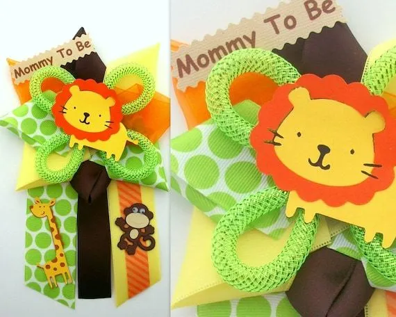 Safari Baby Shower Corsage Jungle Animals by CrazyCraftFrog