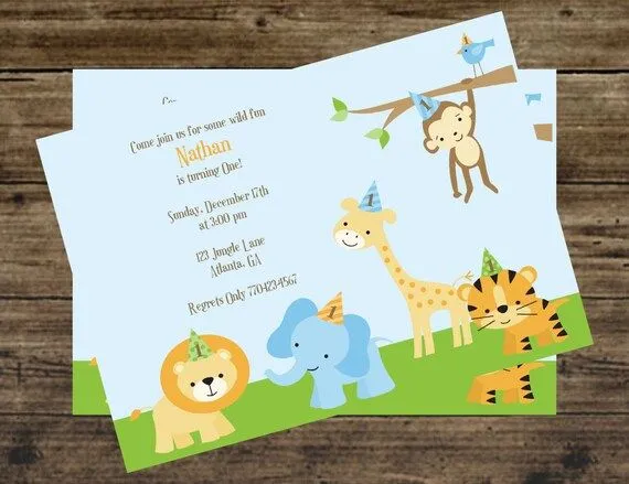 Safari selva zoológico Animal 1er cumpleaños por ThePartyPaperFairy Safari selva zoológico Animal 1er cumpleaños por ThePartyPaperFairy