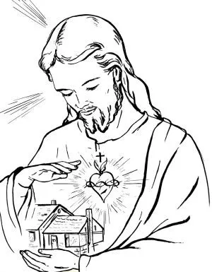 Sagrado Corazon de Jesus para colorear