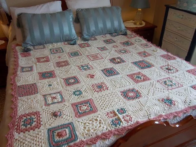 mi sala de costura: Colcha Ganchillo en tonos pastel mi sala de costura: Colcha Ganchillo en tonos pastel
