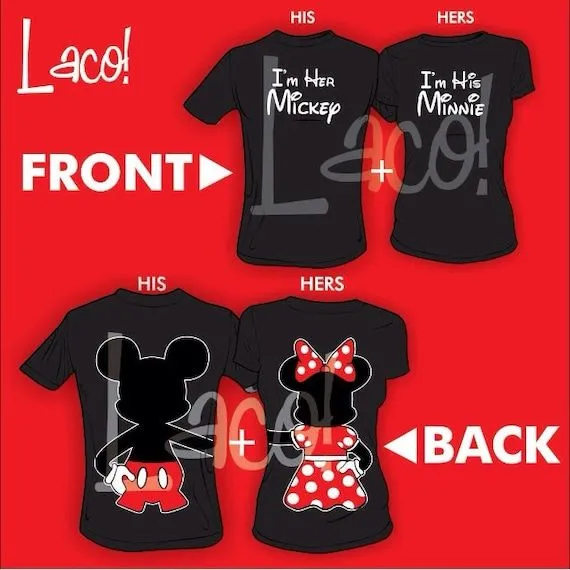 SALE 2 Black I'm her Mickey and I'm his por Lacoprintingdesign