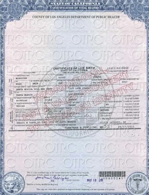 Salen a la luz los certificados de nacimiento de los mellizos de ... Salen a la luz los certificados de nacimiento de los mellizos de ...
